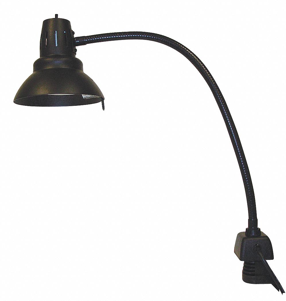 Gooseneck Work Light, 100W, 120V, Clamp Mtg