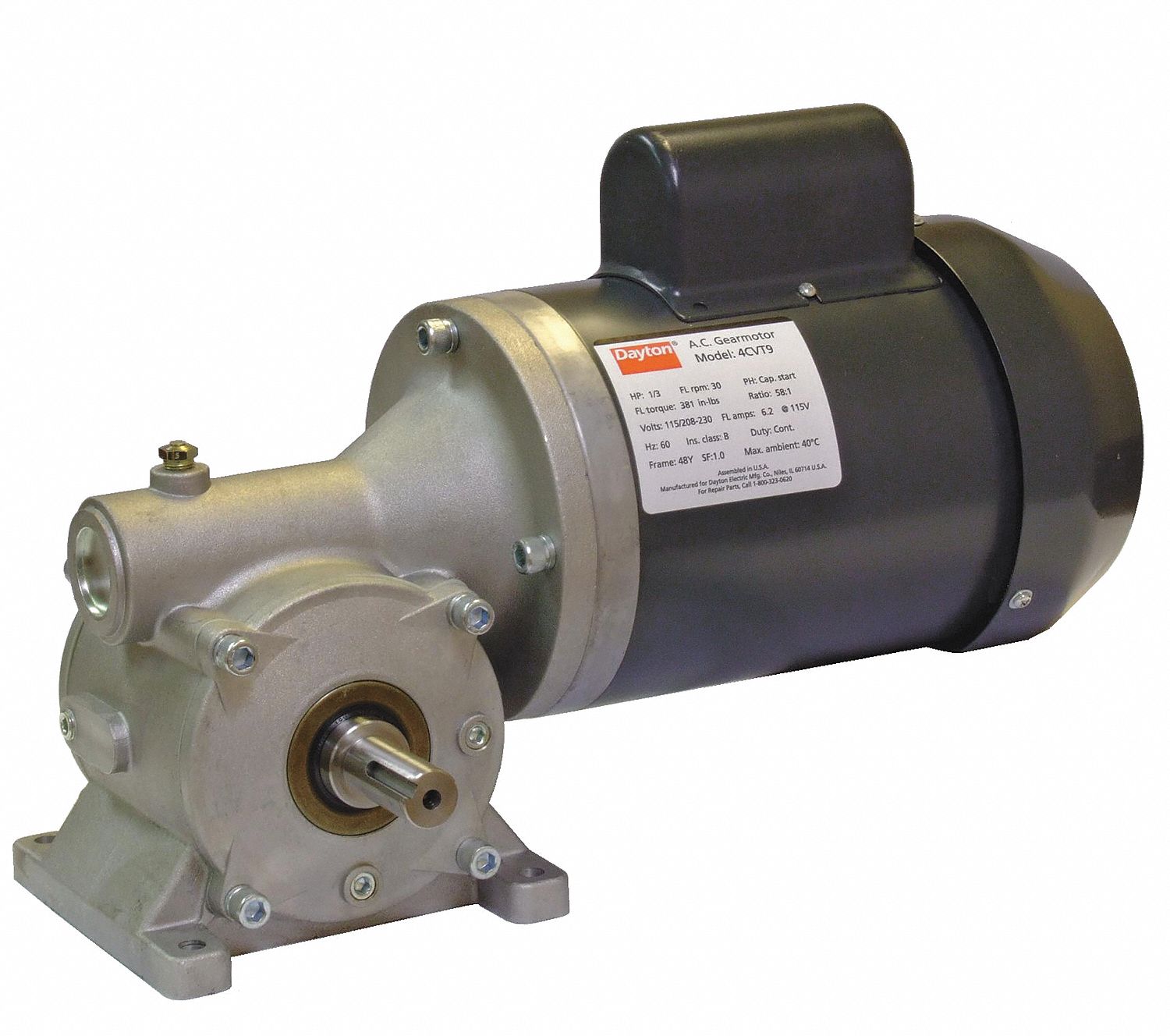AC Gearmotor, Right Angle, RPM 68, 