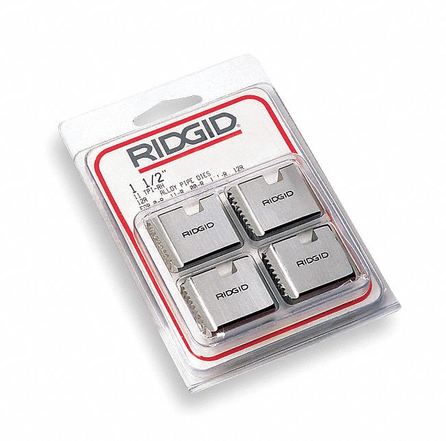 Pipe Thread Die, 1/2 In, For SS, 4 Pc