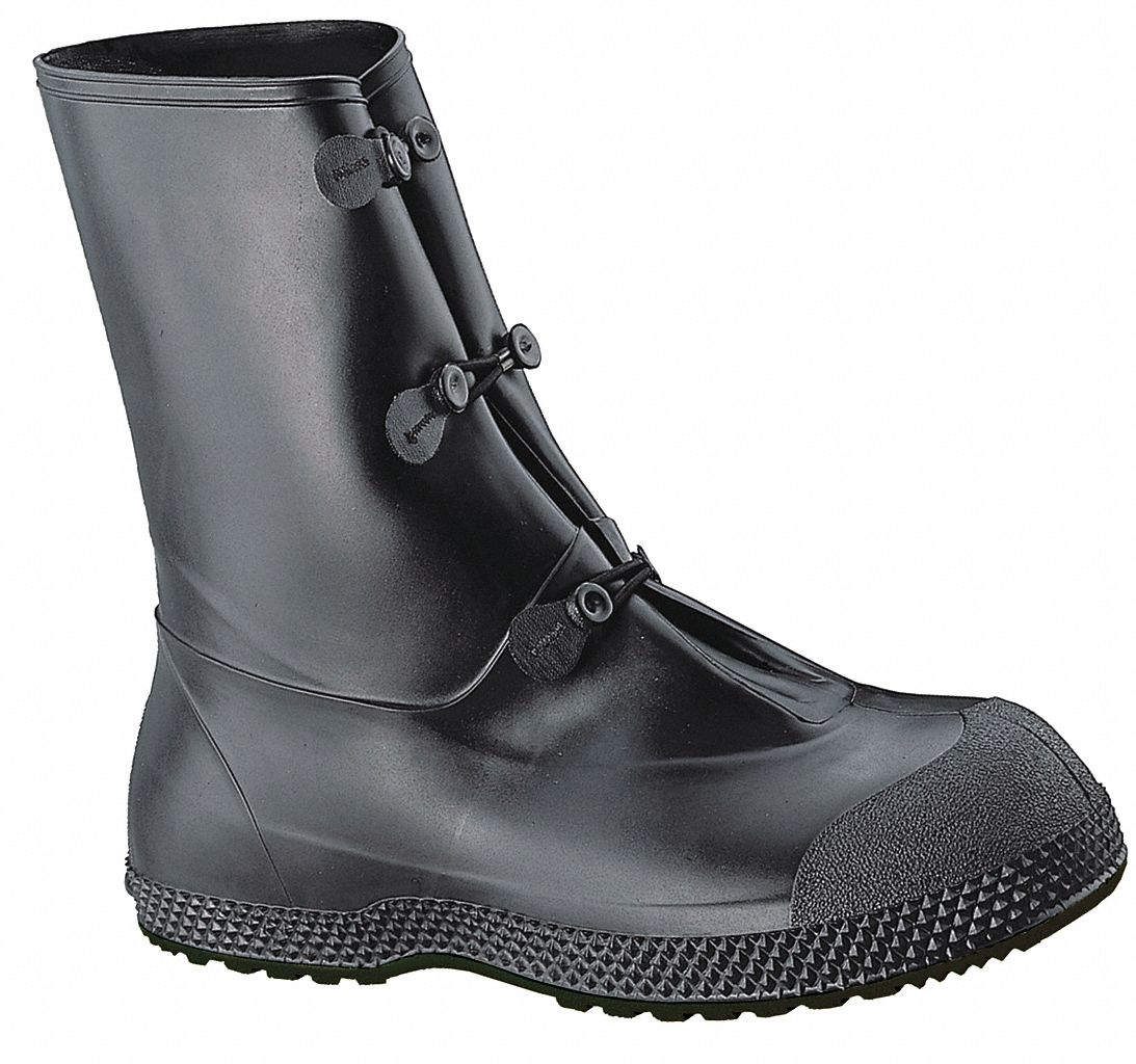Overboots, Mens, M, 3-Buckle, Blk, PVC, 1PR