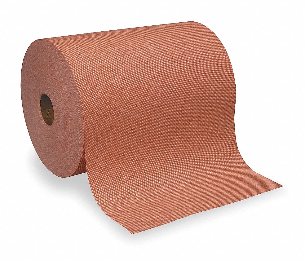 Shop Towel Roll, 250 ft. L, Orange, PK 6