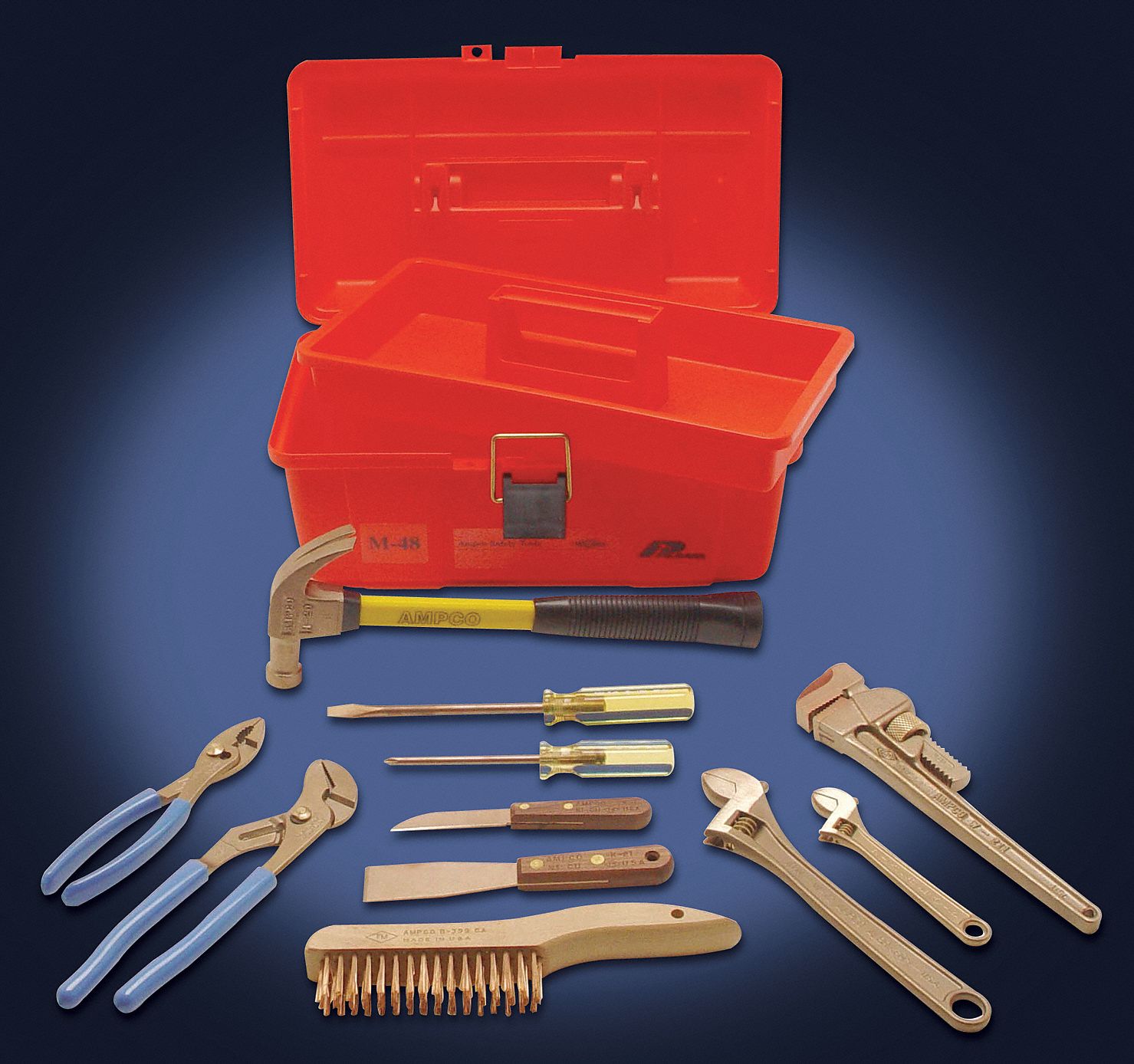 Tool Kit w/Tool Box, Nonsparking, 11 Pc