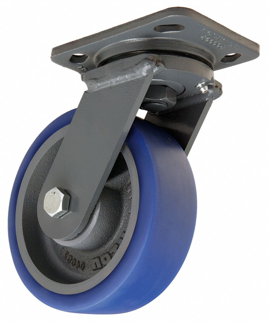 Swivel Plate Caster, 960 lb, 6 In Dia