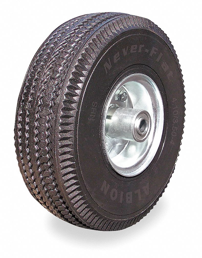 Non Flattening Wheel, 10 In Dia, 350 lb