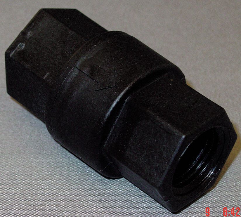 Spring Check Valve, 1/2 In, FNPT, Poly