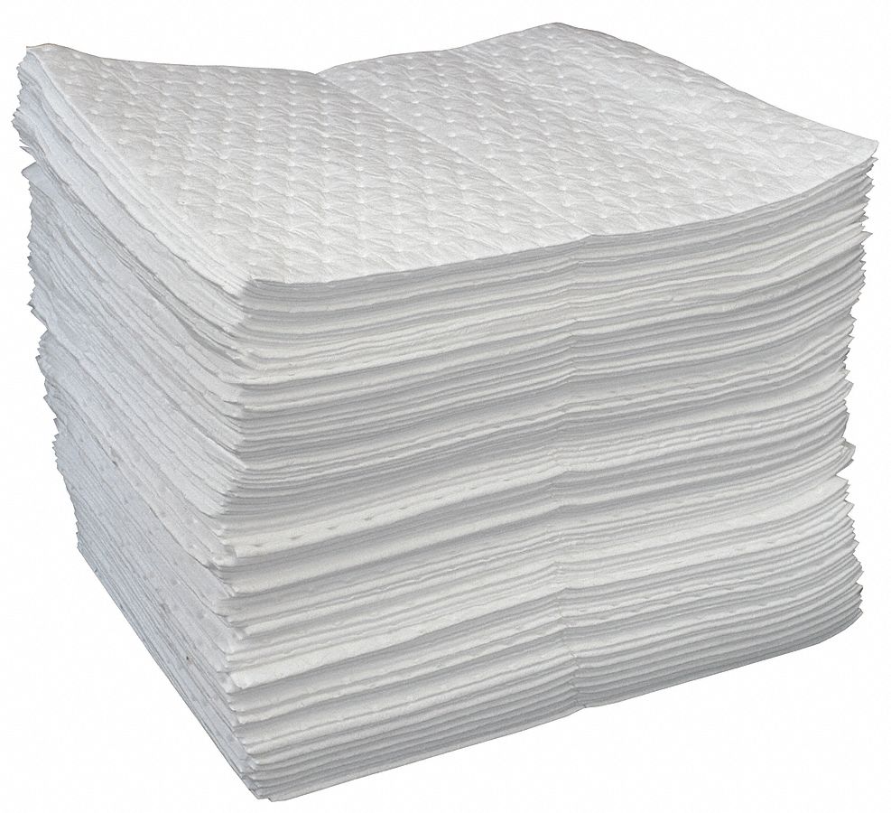 Absorbent Pads, 19 In. L, 15 In. W, PK 100