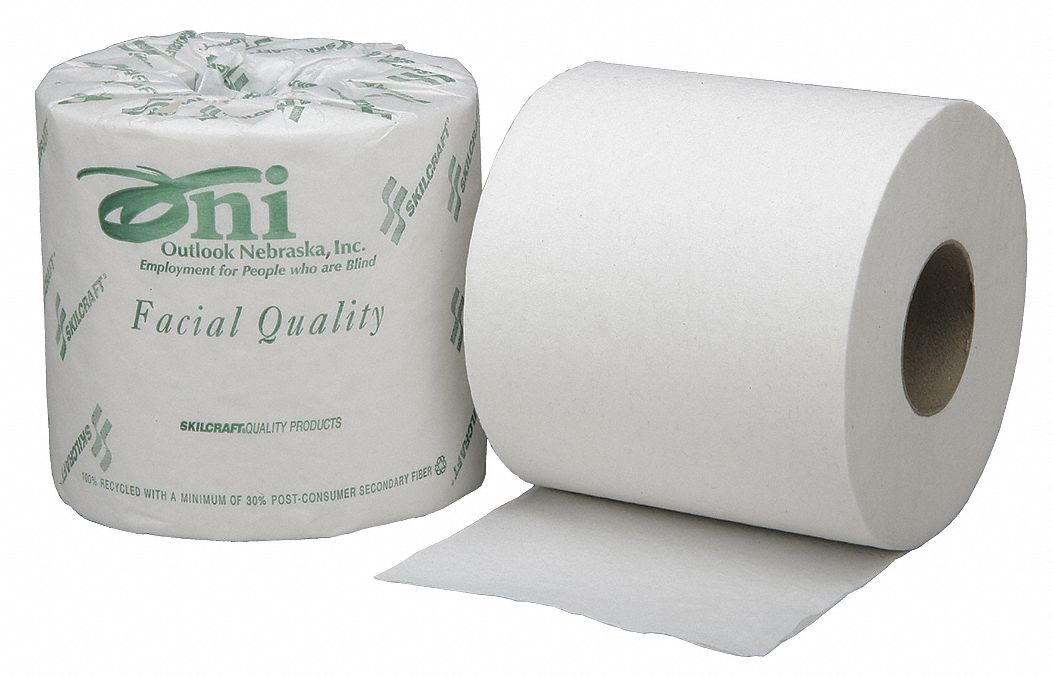 Toilet Paper, Size 4 x 4 In., White, PK 80