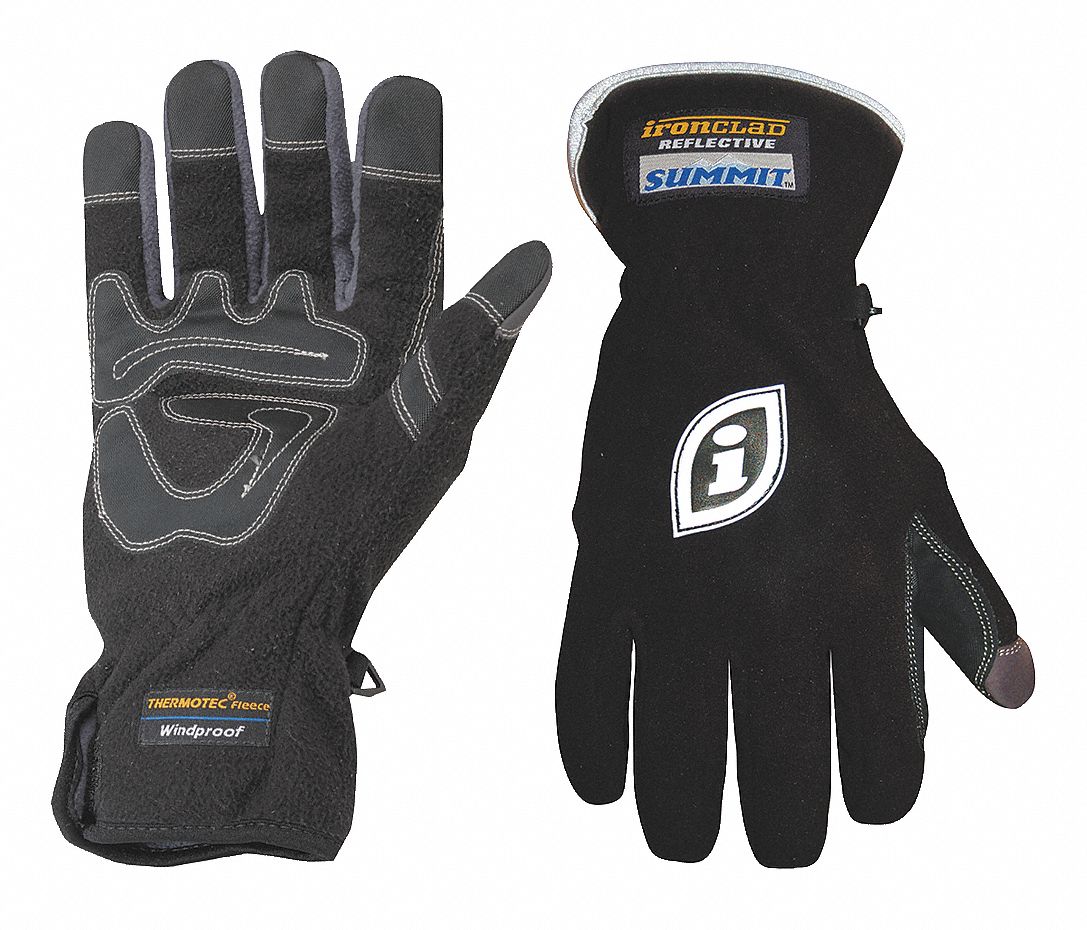 Cold Protection Gloves, L, Black, PR