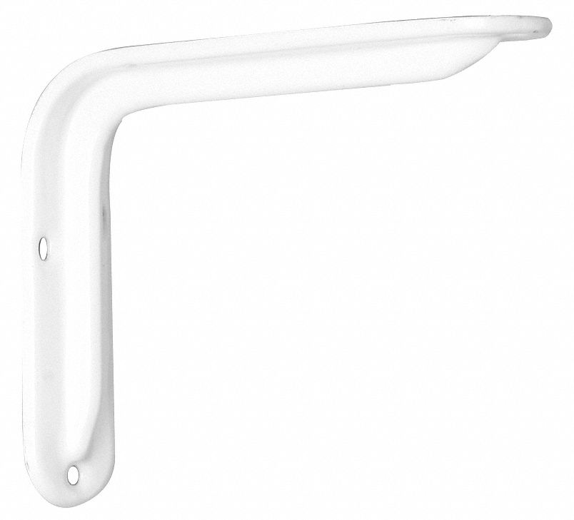 Heavy Duty Shelf Bracket, White, 125 Lb