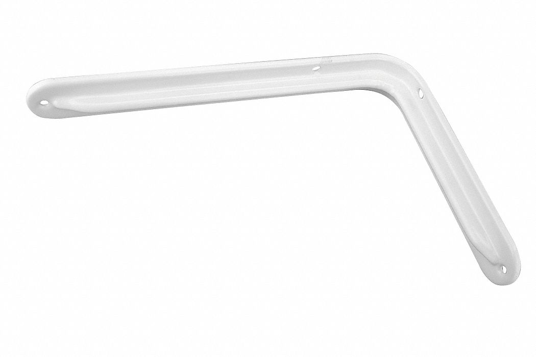 Heavy Duty Shelf Bracket, White, 125 Lb
