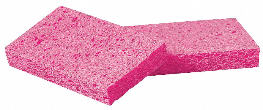 Sponge, Pink, 6-1/2In L, 3-3/4In W, PK2