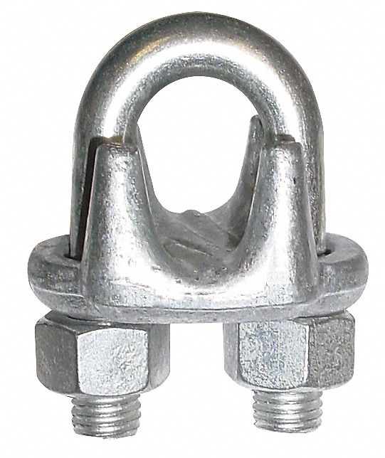 Wire Rope Clip, U-Bolt, 1/4In, Forged Steel