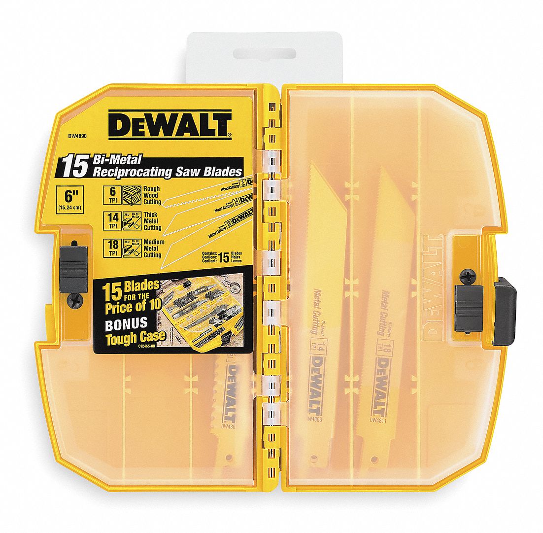 Reciprocating Saw Blade Set, 6 In. L