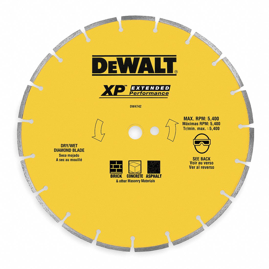 Diamond Saw Bld, Wet, Cntnus Rim, 10 In Dia