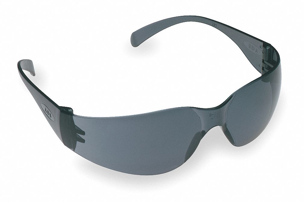 Safety Glasses, Gray, Scratch-Resistant