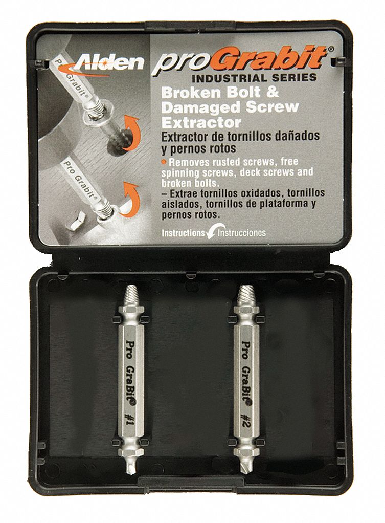 Drill/Extractor Set, 2 PC, #4-1/4 In Cap