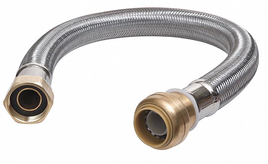 Flexible Hose Assy, Braided, 3/4In, 12 In L