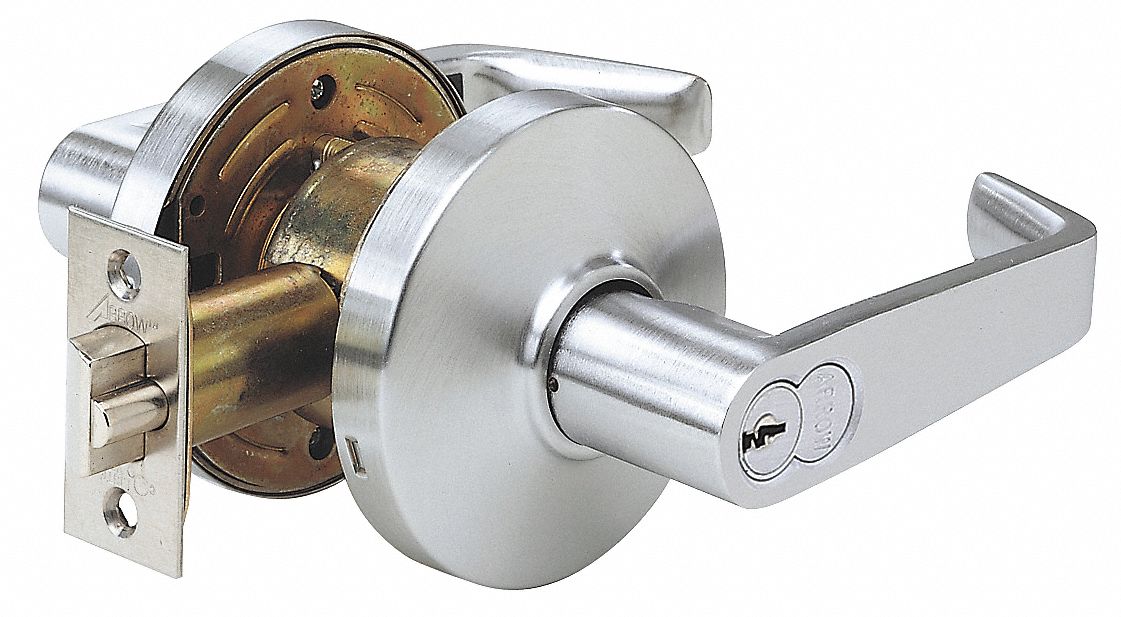 Knob Lock Set, Storeroom, Bright Brass