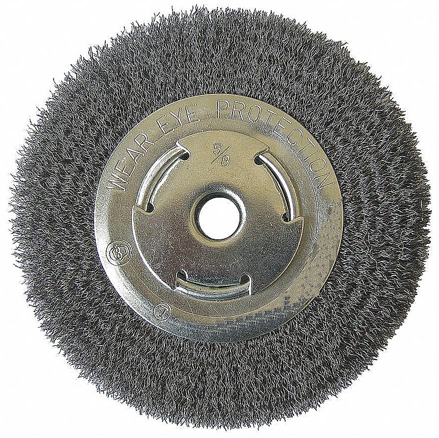 Wire Wheel, 7 In D, Steel, 0.0140 Wire