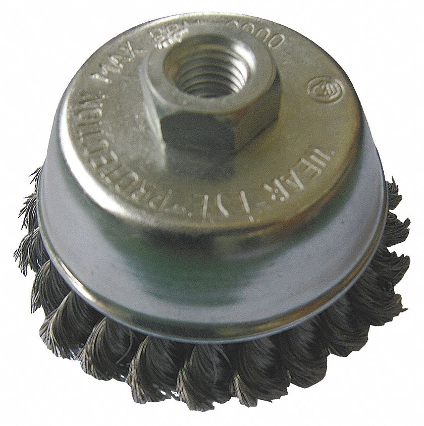 Knot Wire Cup Brush, 4 In. Dia., SS