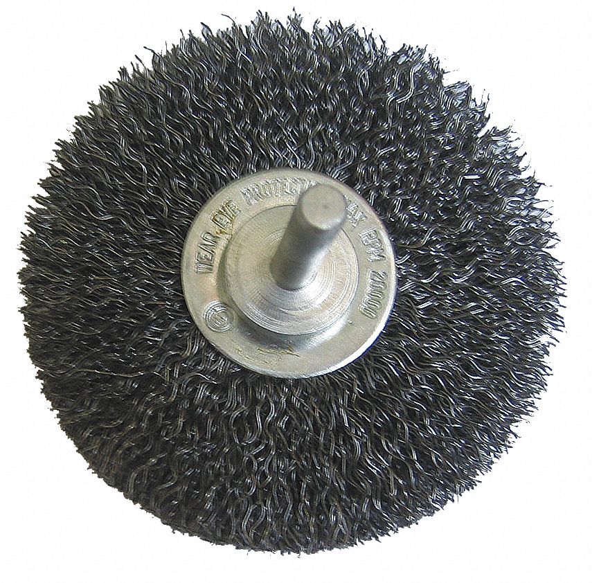 Wire Wheel, 3 In D, Steel, 0.0080 Wire