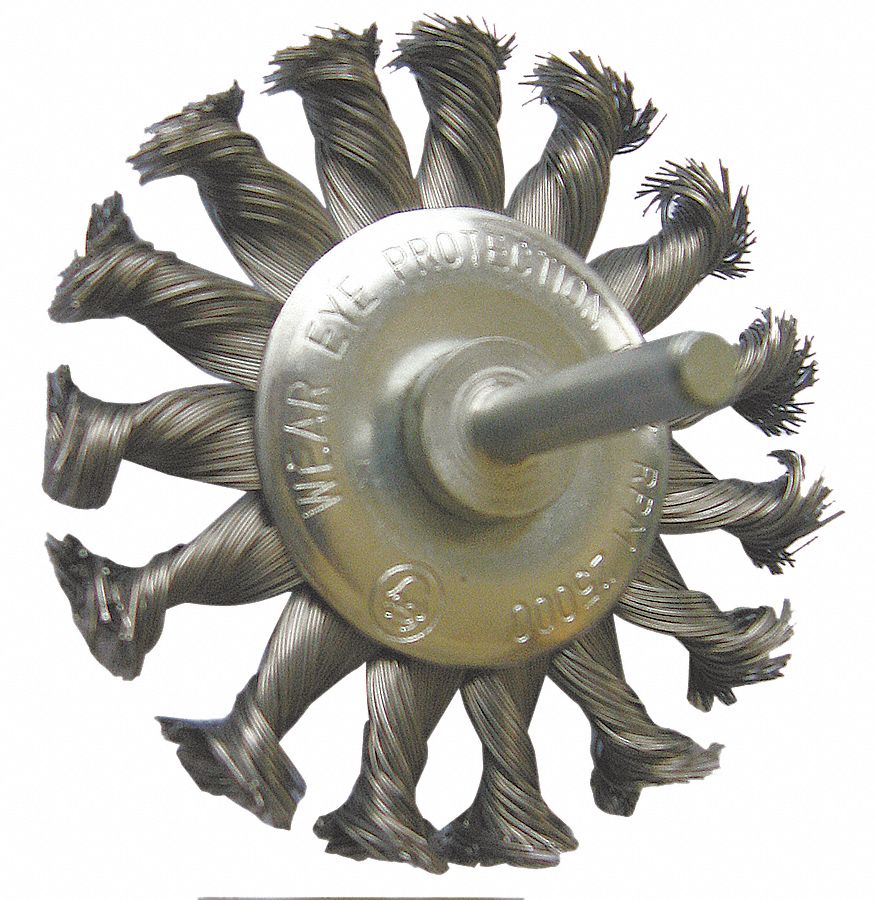 Wire Wheel, 3 In D, Steel, 0.0140 Wire