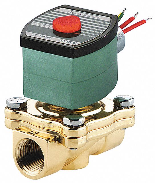 Solenoid Valve, Normally Open, 2 In, Brass