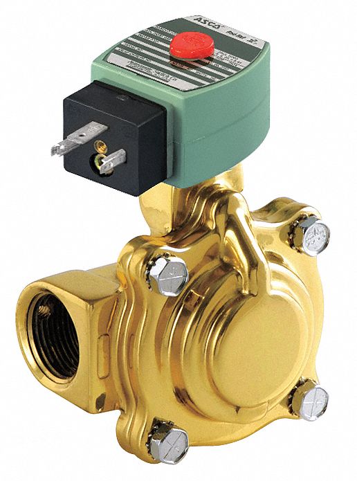 Solenoid Valve, 1 In, Orifice 1 In, Brass