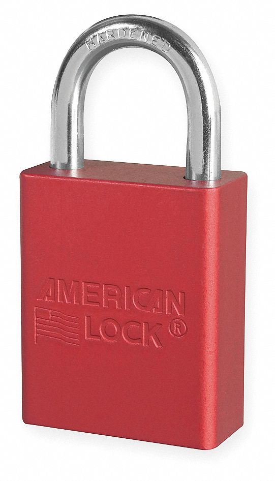 Lockout Padlock, KD, Red, 1/4In Shackle Dia