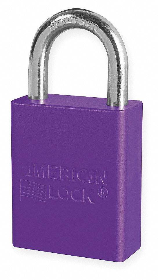 Lockout Padlock, KD, Purple, 1/4 In. Dia.