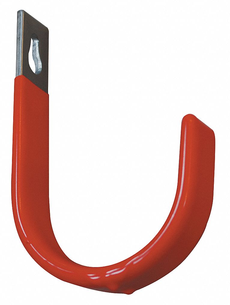 Steel Hook, Red Vinyl Coated, 5 1/2 In L