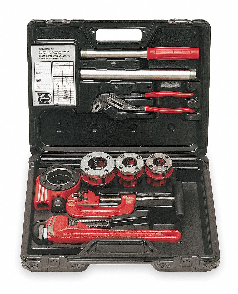 Ratchet Threader Kit, 9 Pc, 1/2-1 In