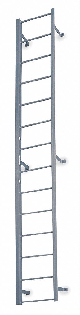 Fixed Ladder, 16 ft. 3 In H, Steel