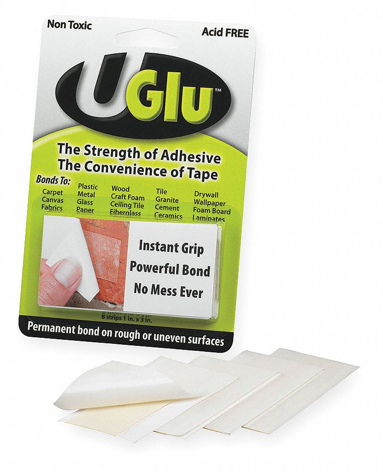 Instant Adhesive, 1 x 3 In Strips, Pk 8