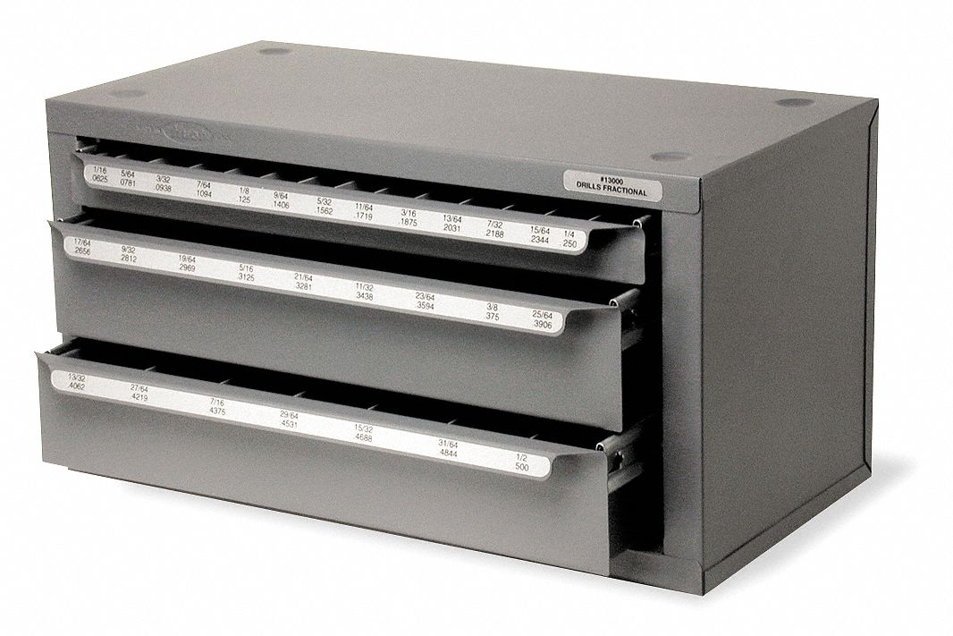Drill Bit Cabinet, Jobber, 29 Compartment
