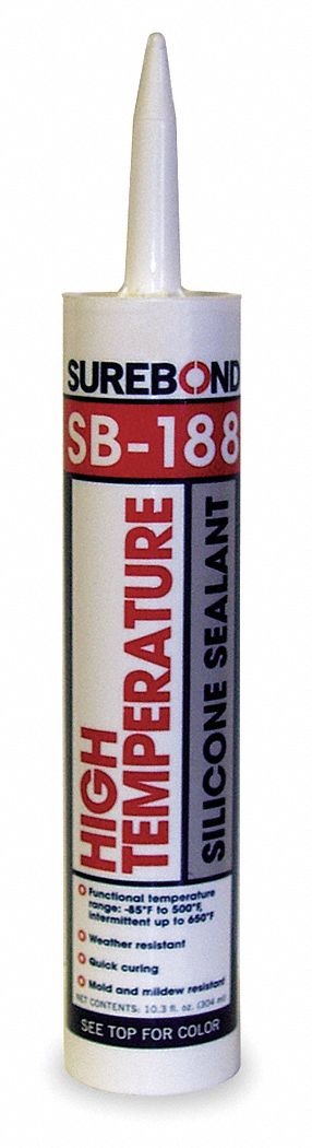 Silicone Sealant, High Temp, Black, 10.3 Oz