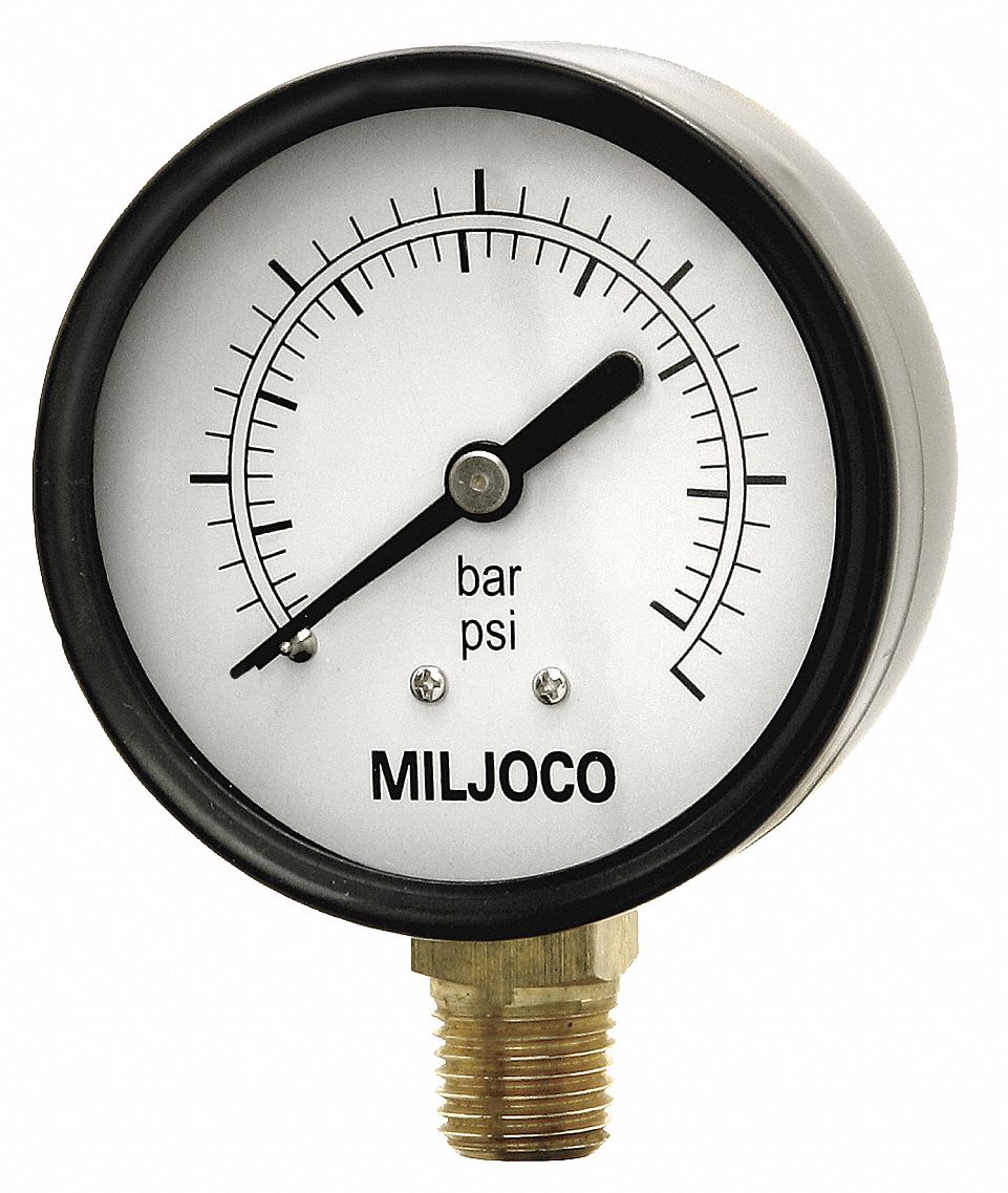 Pressure Gauge, 2 1/2 In, 60 Psi
