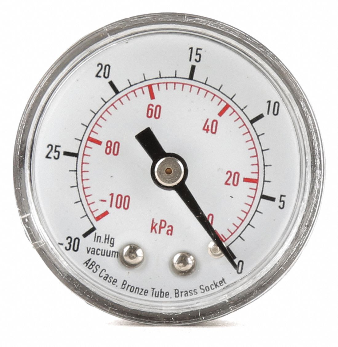 Pressure Gauge, 2 In, 60 Psi, Back