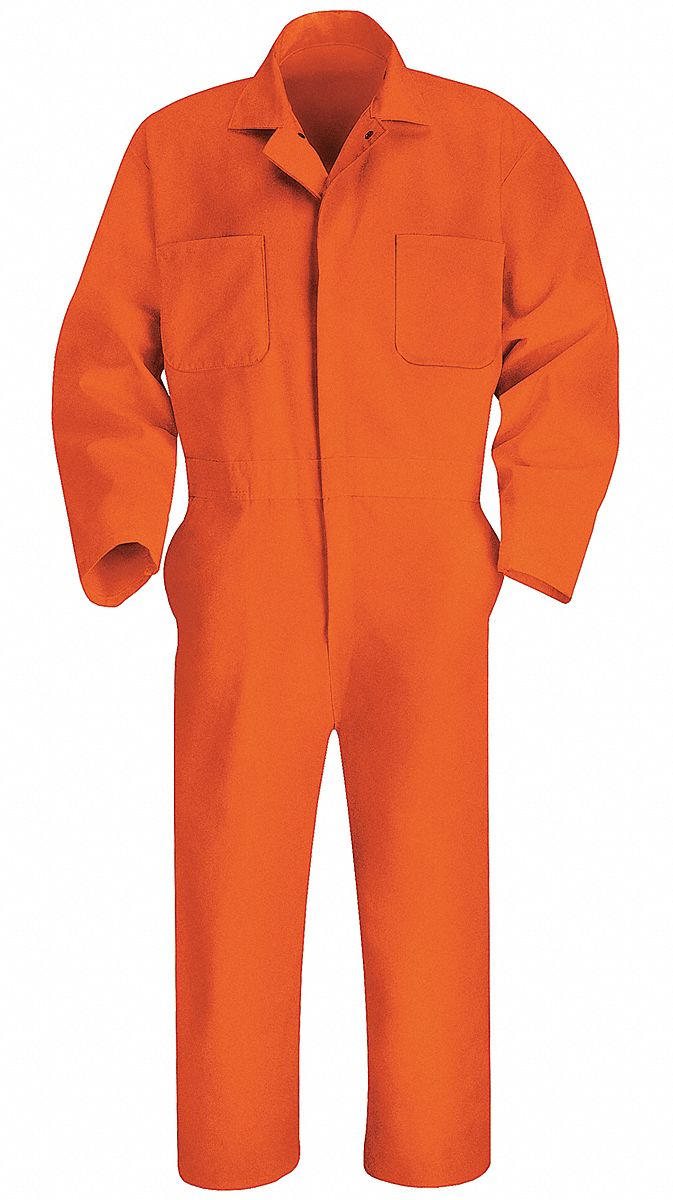 Coverall, Chest 44In., Orange