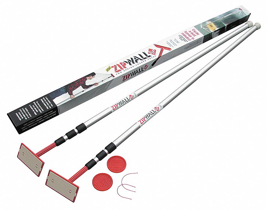 Dust Barrier System, H to 12Ft, 12Ft Poles