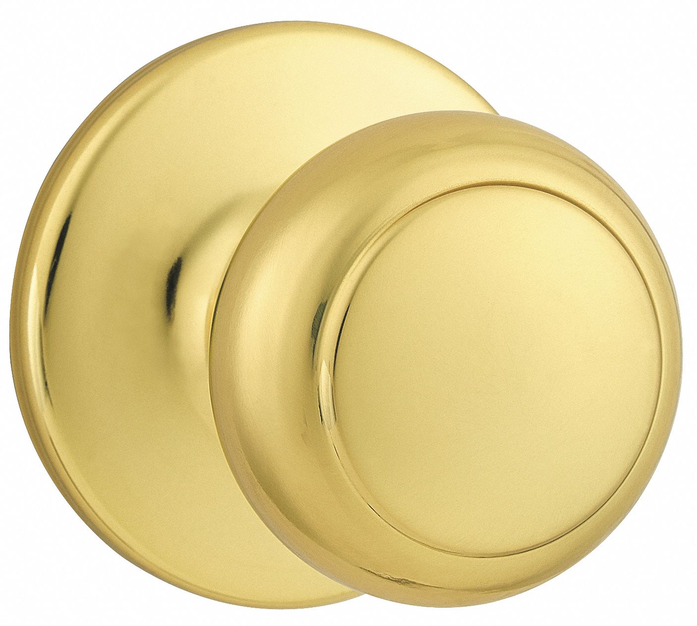 Knob Lockset, Bright Brass, Passage