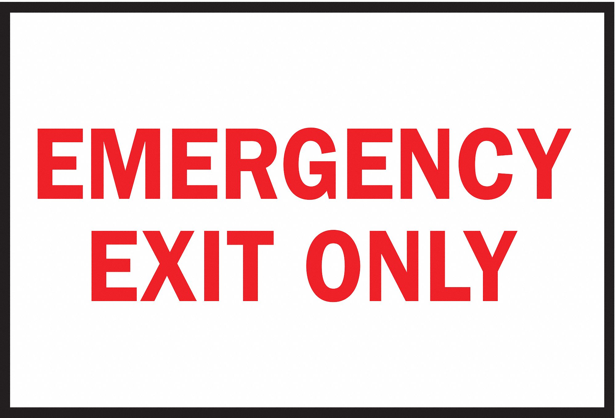 Exit Sign, 10 x 14In, R/WHT, EMER Exit Only