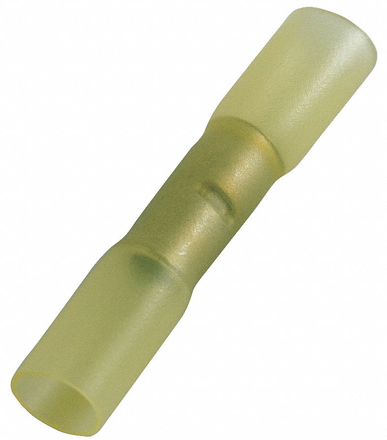 Butt Splice Connector, Yellow, PK25