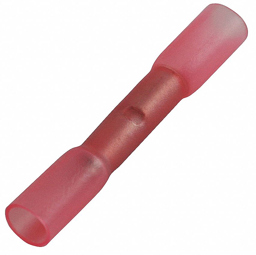 Butt Splice Connector, Red, 22-16AWG, PK25