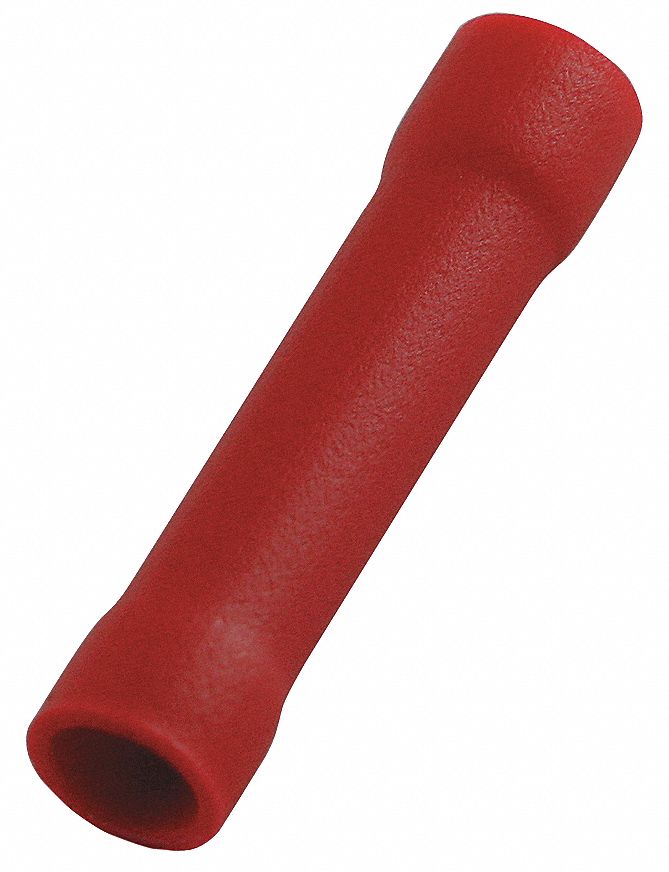 Butt Splice Connector, Red, 22-16, PK100