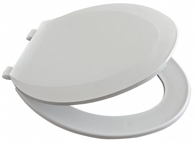 Toilet Seat, Elgonated, 18 7/64 In, White