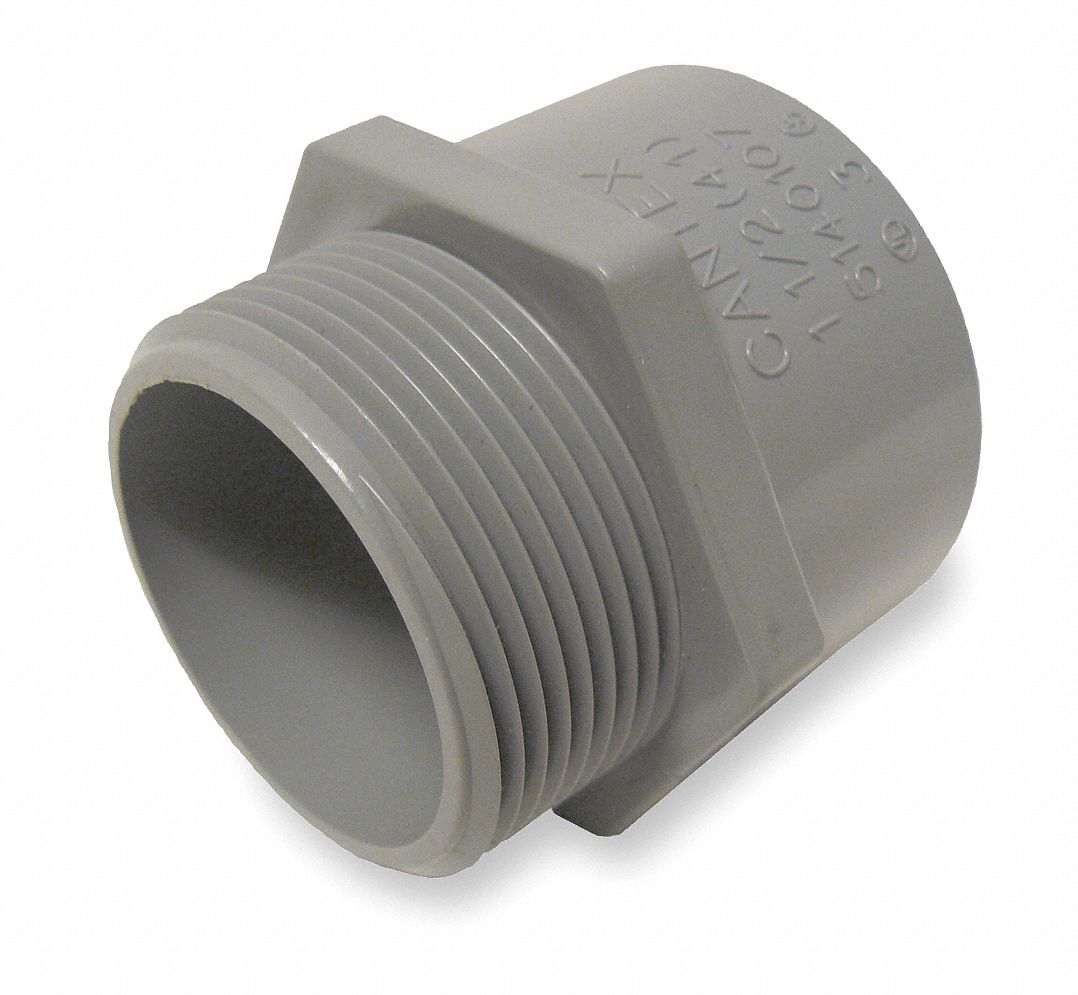 Male Adapters, 1 Piece, 1 1/4 In, PVC
