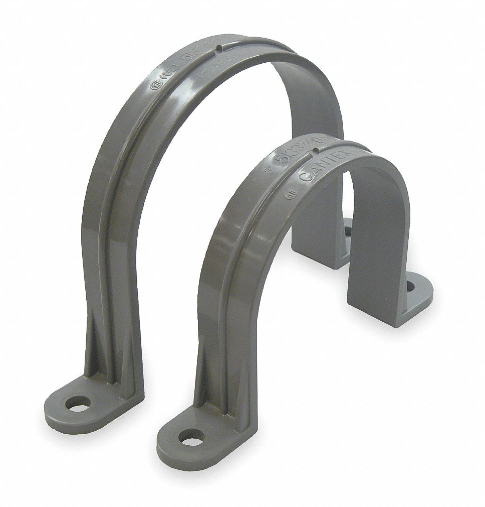 Pipe Strap, 2 Hole, 1/2 In, PVC