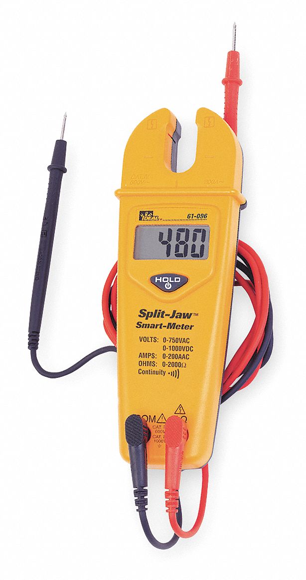 Split Jaw Ammeter, 200A, LCD