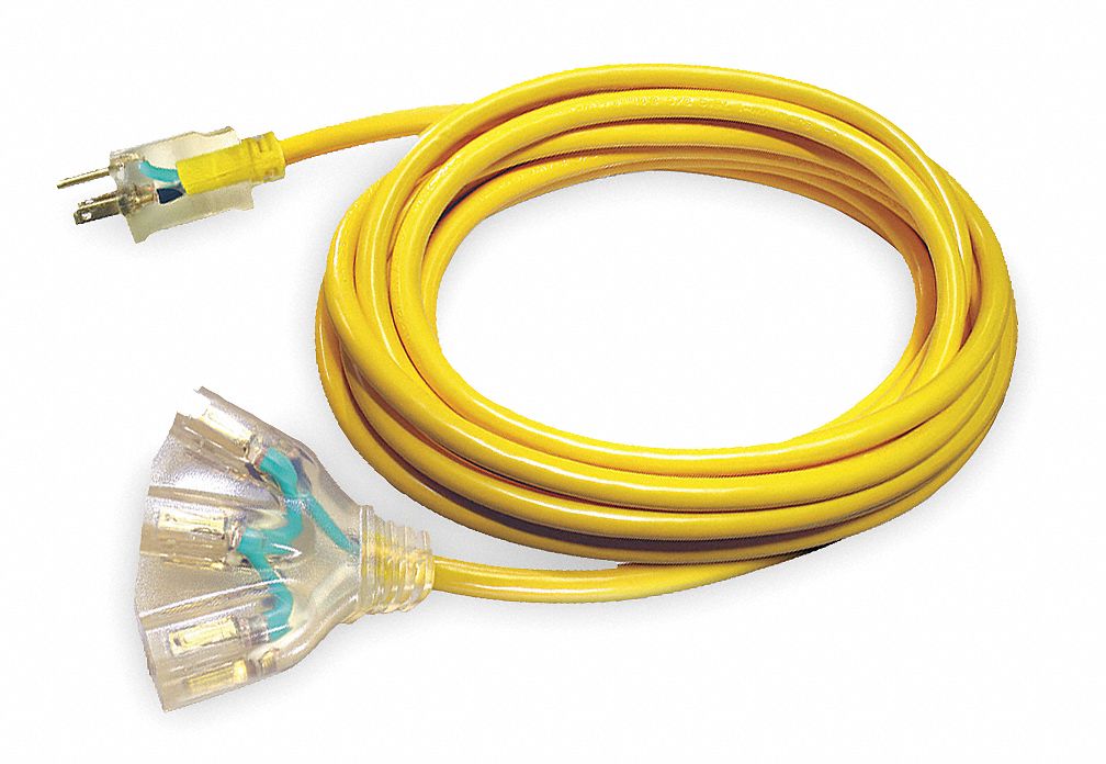Extension Cord, 3-Outlet, 15A, 12/3Ga, 50Ft